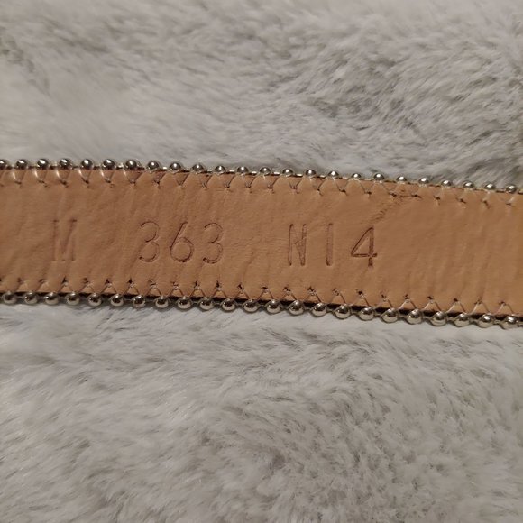 Belts by SImon metallic teal leather belt with silver hardware large - Picture 13 of 16